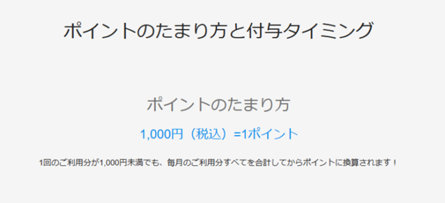 ポイントの貯まり方と付与タイミング