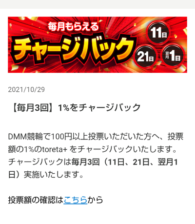 DMM競輪のチャージバック