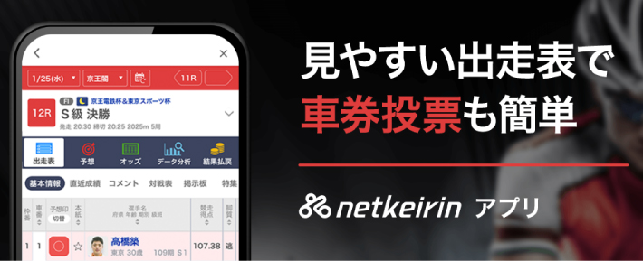 競輪の投票・予想アプリ「netkeirin
」