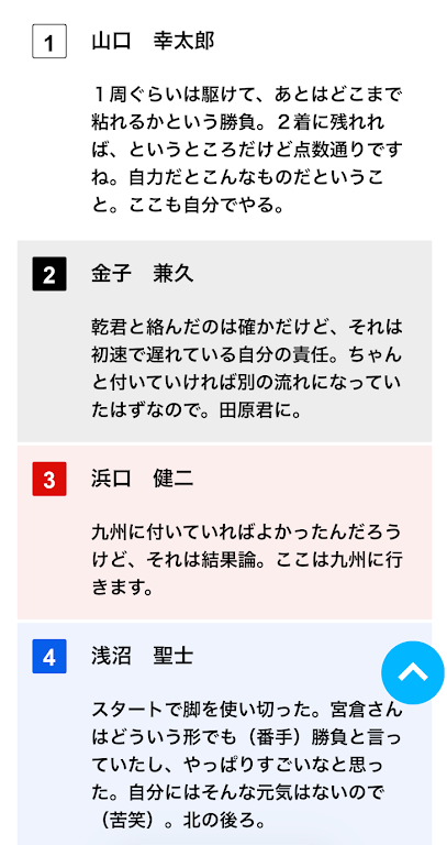 レース後コメント