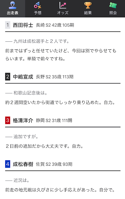 ウィンチケットの前検コメント