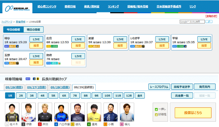 競輪の公式なネット投票サービス「KEIRIN.JP」